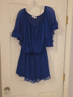 Endless Rose Cobalt Blue Off-Shoulder Romper